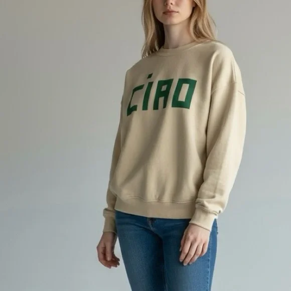 Claire V Le Drop Sweatshirt Women Large in Oat Soft Yellow - Picture 10 of 10